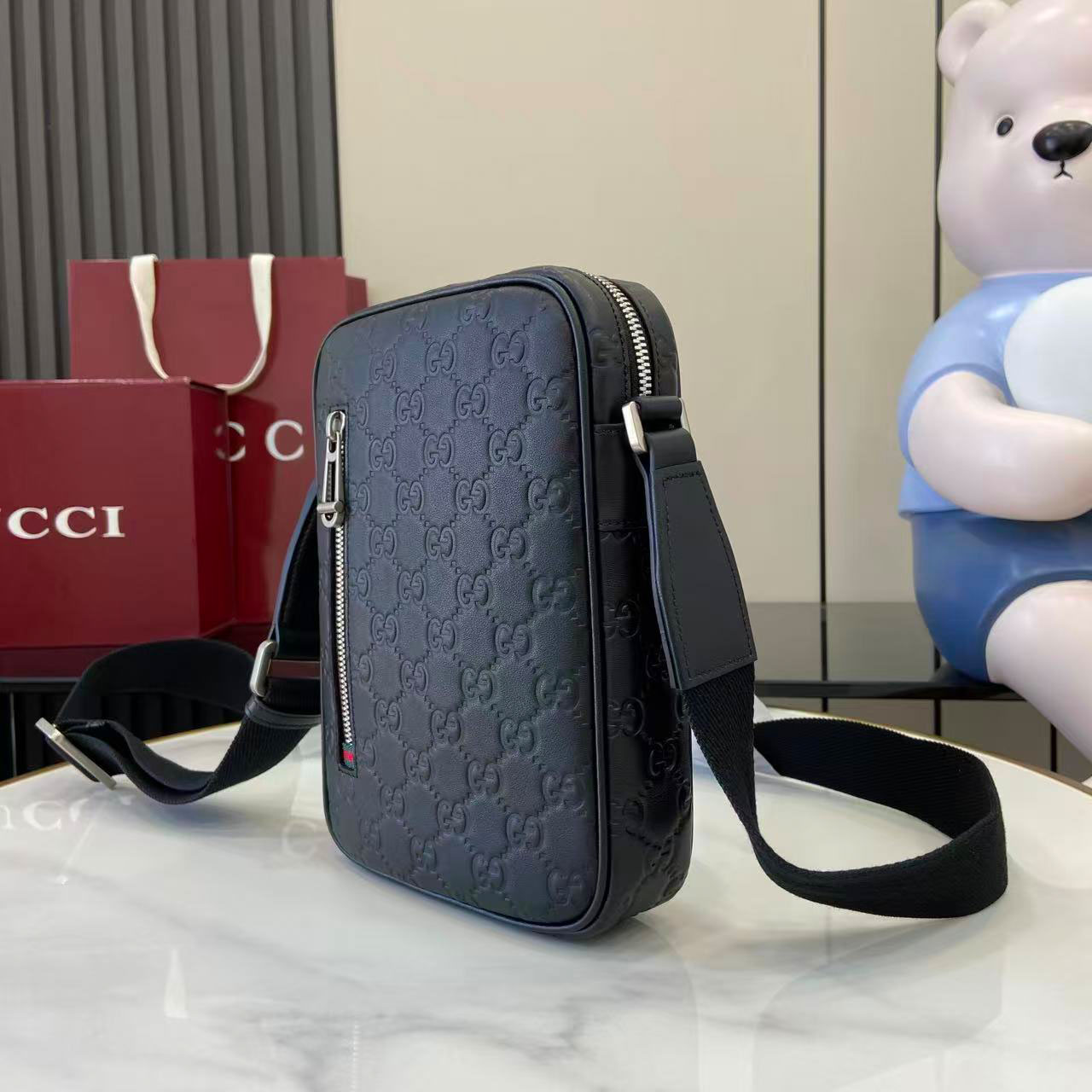 Gucci GG Emblem Small Crossbody Bag 850238 - DesignerGu
