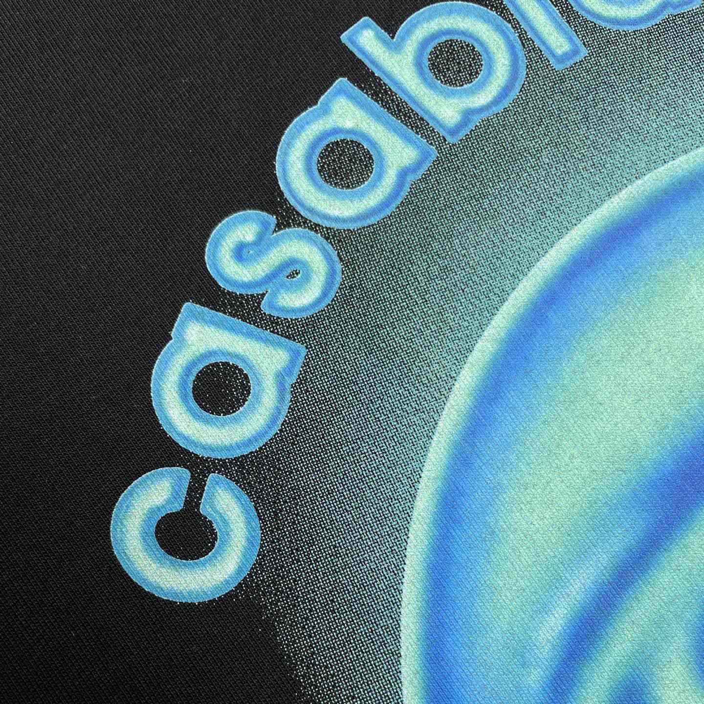 Casablanca Black Airbrush Mushroom Logo Short Sleeve T‑shirt C1127 - DesignerGu