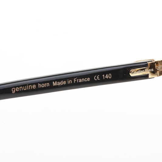 Cartier CT 4189706 White Mix Black Buffalo Sunglasses In Gold Gradient Grey - DesignerGu