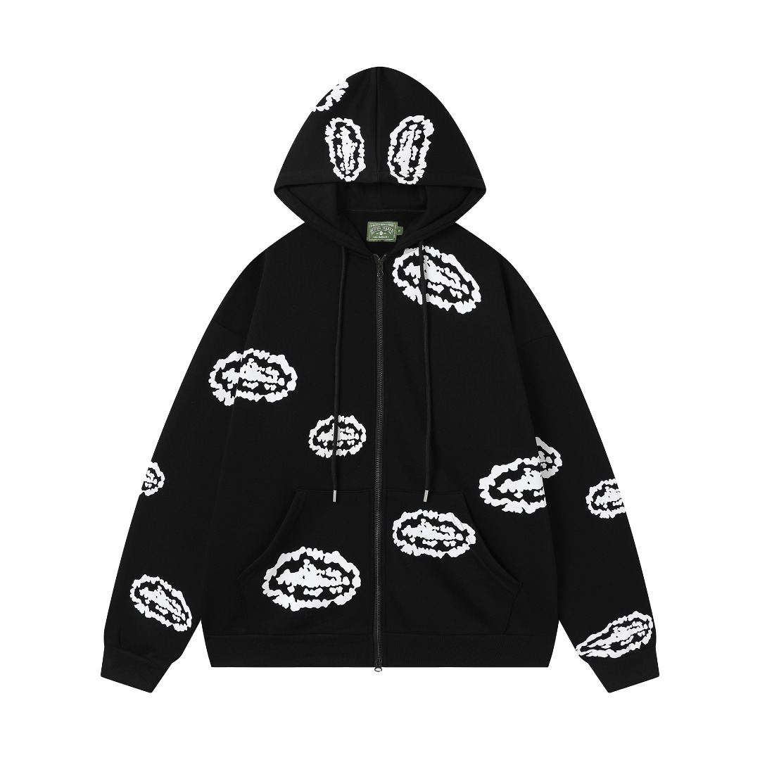 Denim Tears x Corteiz Wreath-print Cotton Hoodie - DesignerGu