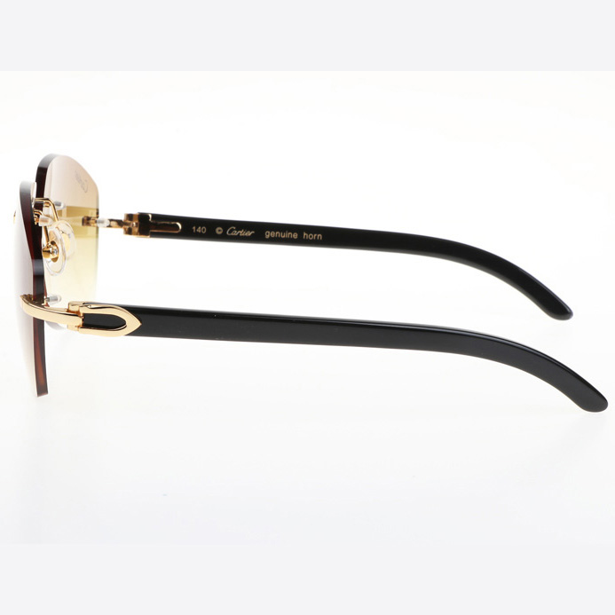 Cartier CT 4189706 Black Buffalo Sunglasses In Gold Gradient Brown - DesignerGu