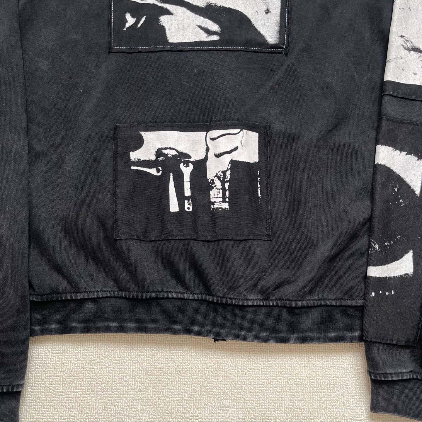 Enfants Riches Déprimés  Madonne Assemblage Zip Up Hoodie 'Faded Black' - DesignerGu
