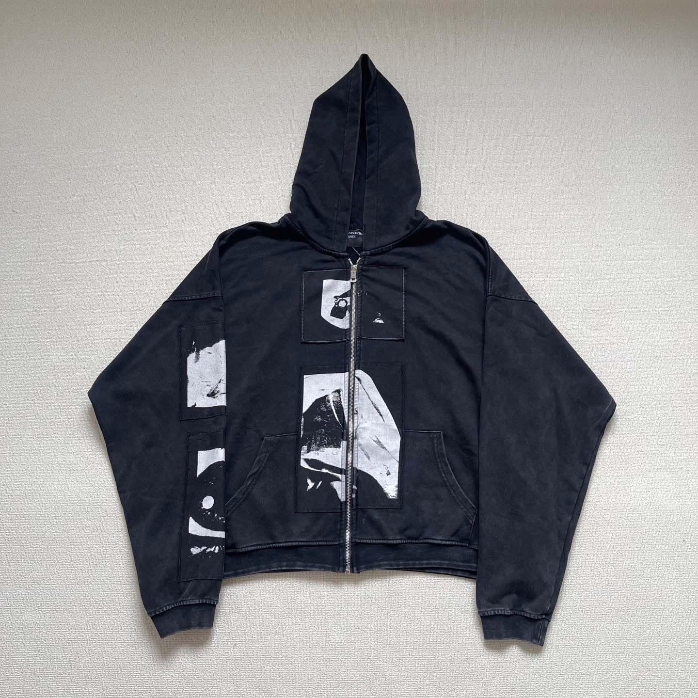 Enfants Riches Déprimés  Madonne Assemblage Zip Up Hoodie 'Faded Black' - DesignerGu