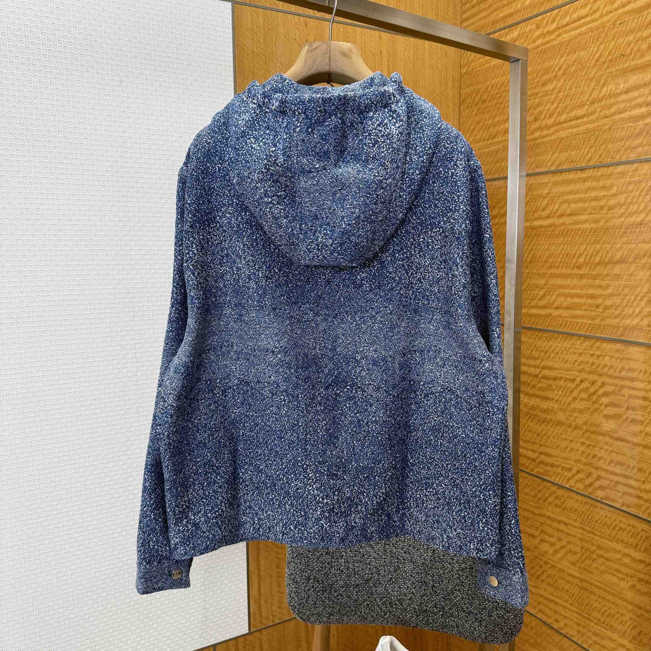 Dior Blouson Jacket with Hood and Christian Dior Paris Tag Blue - DesignerGu