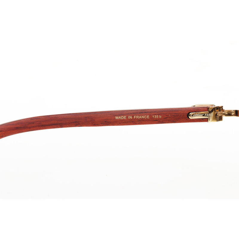 Cartier CT 4189706 Wood Sunglasses In Gold Gradient Brown - DesignerGu