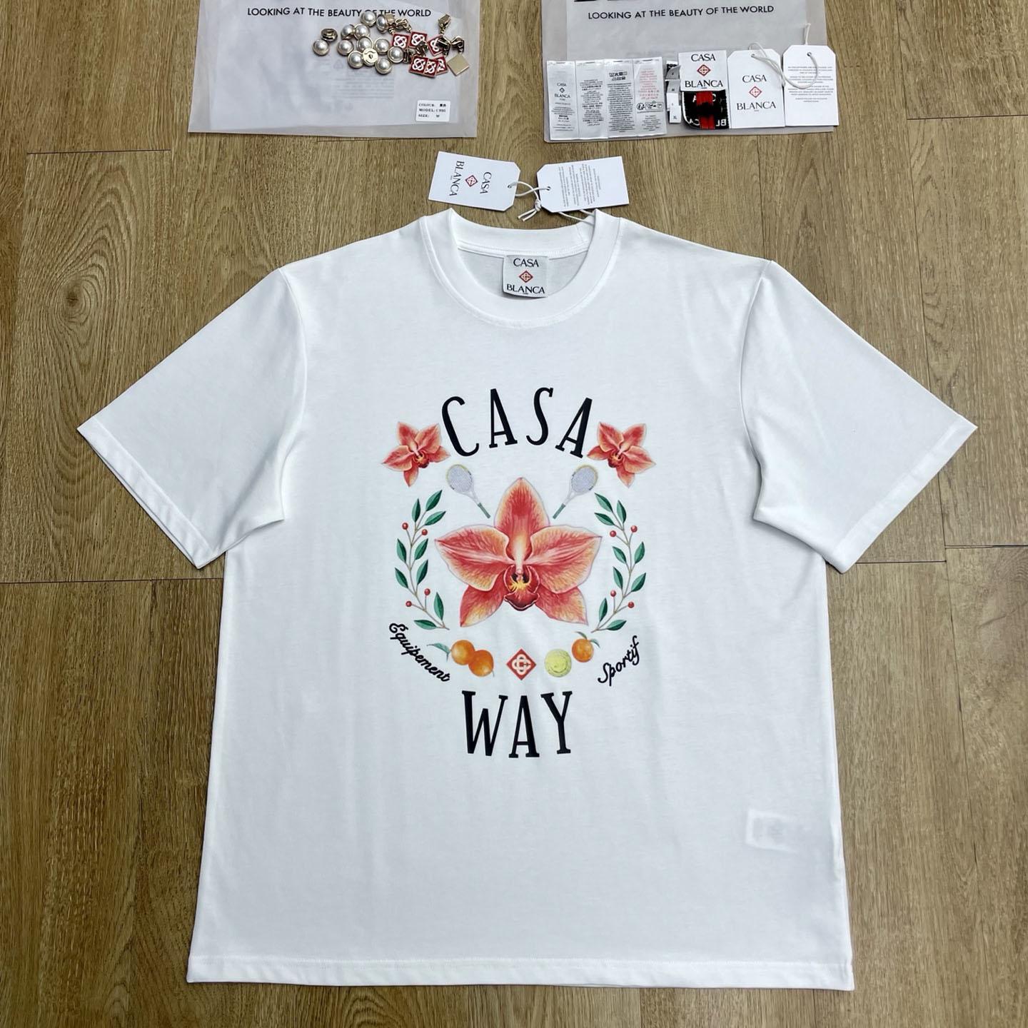 Casablanca Orchid Logo Short Sleeve T‑Shirt C1134 - DesignerGu
