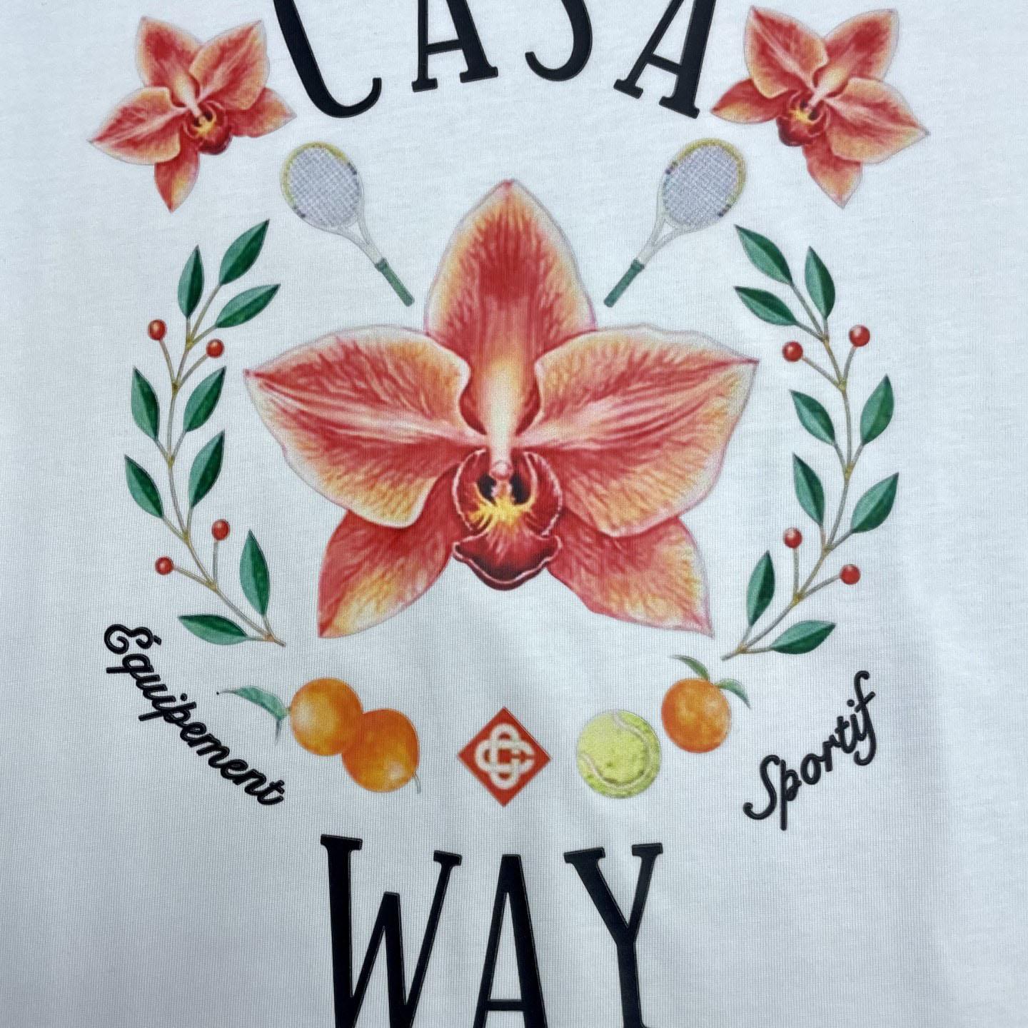 Casablanca Orchid Logo Short Sleeve T‑Shirt C1134 - DesignerGu
