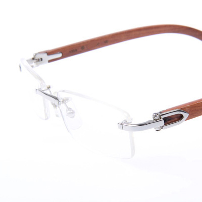 Cartier CT 3524012 Wood Eyeglasses In Silver - DesignerGu