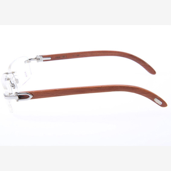 Cartier CT 3524012 Wood Eyeglasses In Silver - DesignerGu