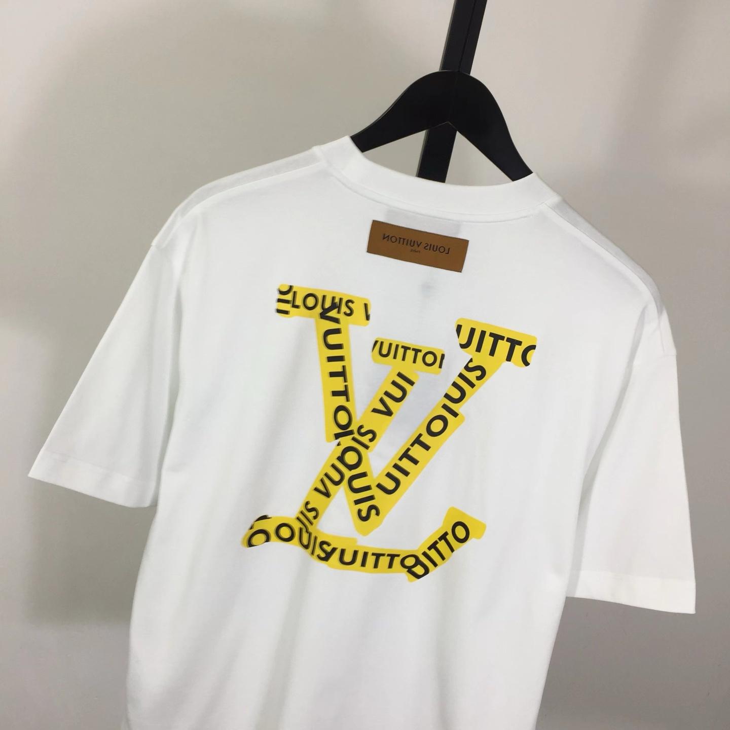 Louis Vuitton Logo Cotton T-Shirt  - DesignerGu
