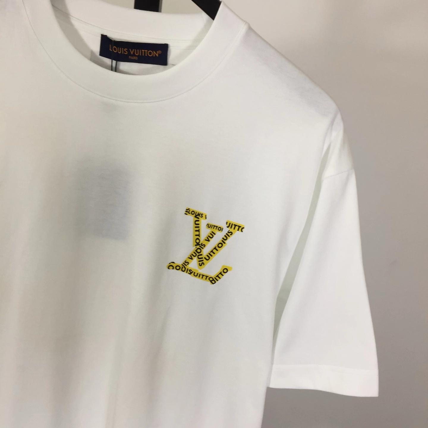 Louis Vuitton Logo Cotton T-Shirt  - DesignerGu
