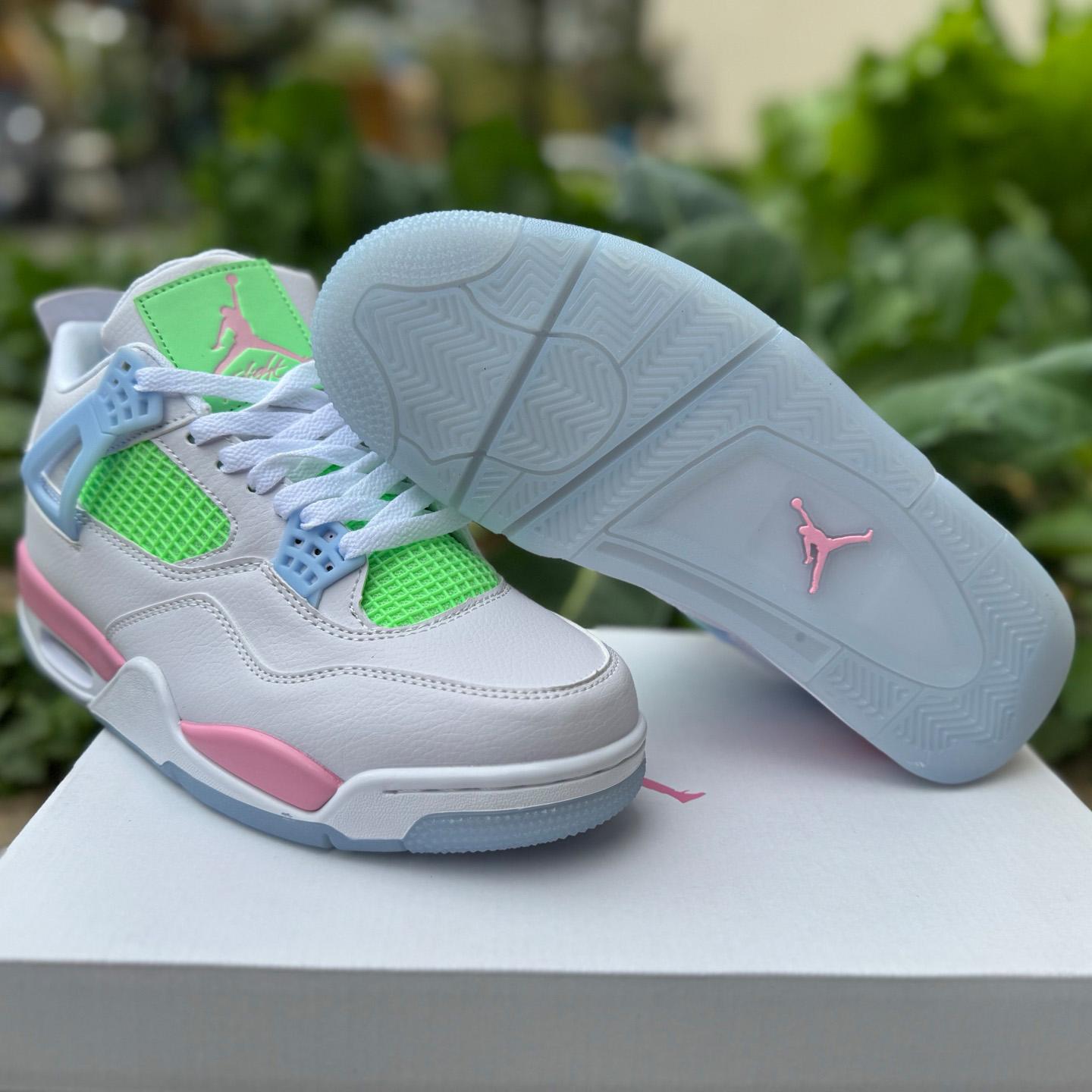 Air Jordan 4 Retro White/Blue/ Green 553560-113  - DesignerGu