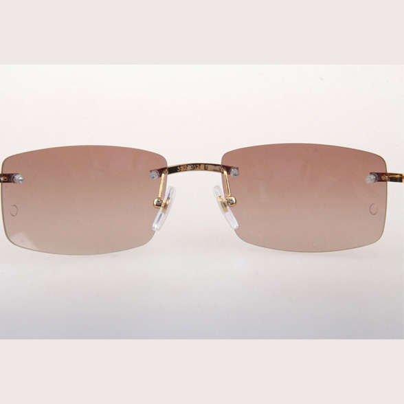 Cartier CT 3524012 Wood Sunglasses In Gold Brown - DesignerGu