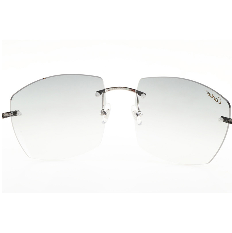 Cartier CT 4189706 Wood Sunglasses In Silver Gradient Grey - DesignerGu