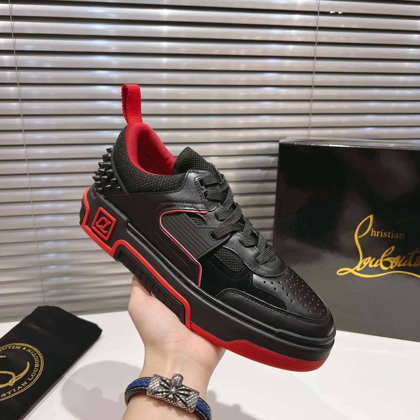 Christian Louboutin Astroloubi Leather Sneakers - DesignerGu