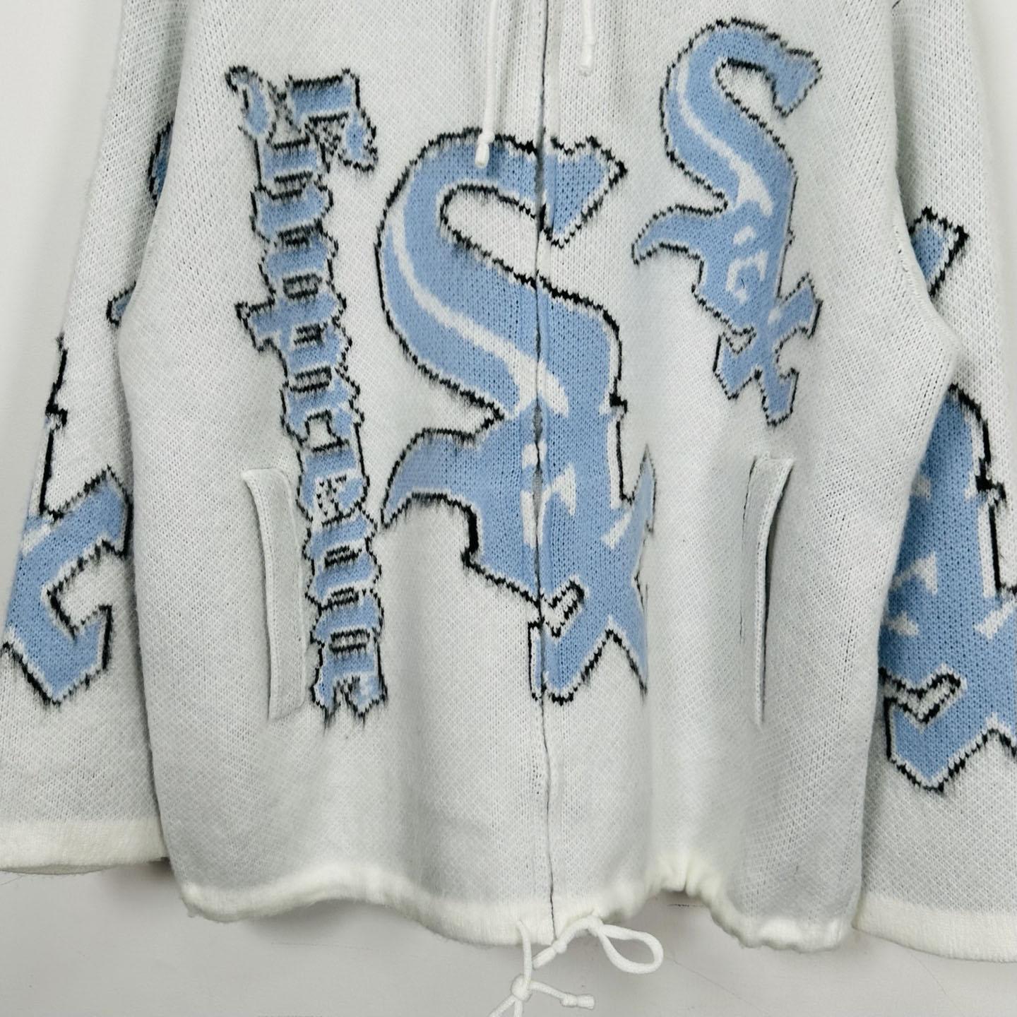 Supreme x Chicago White Sox Zip Up Hooded Sweater 'White' - DesignerGu