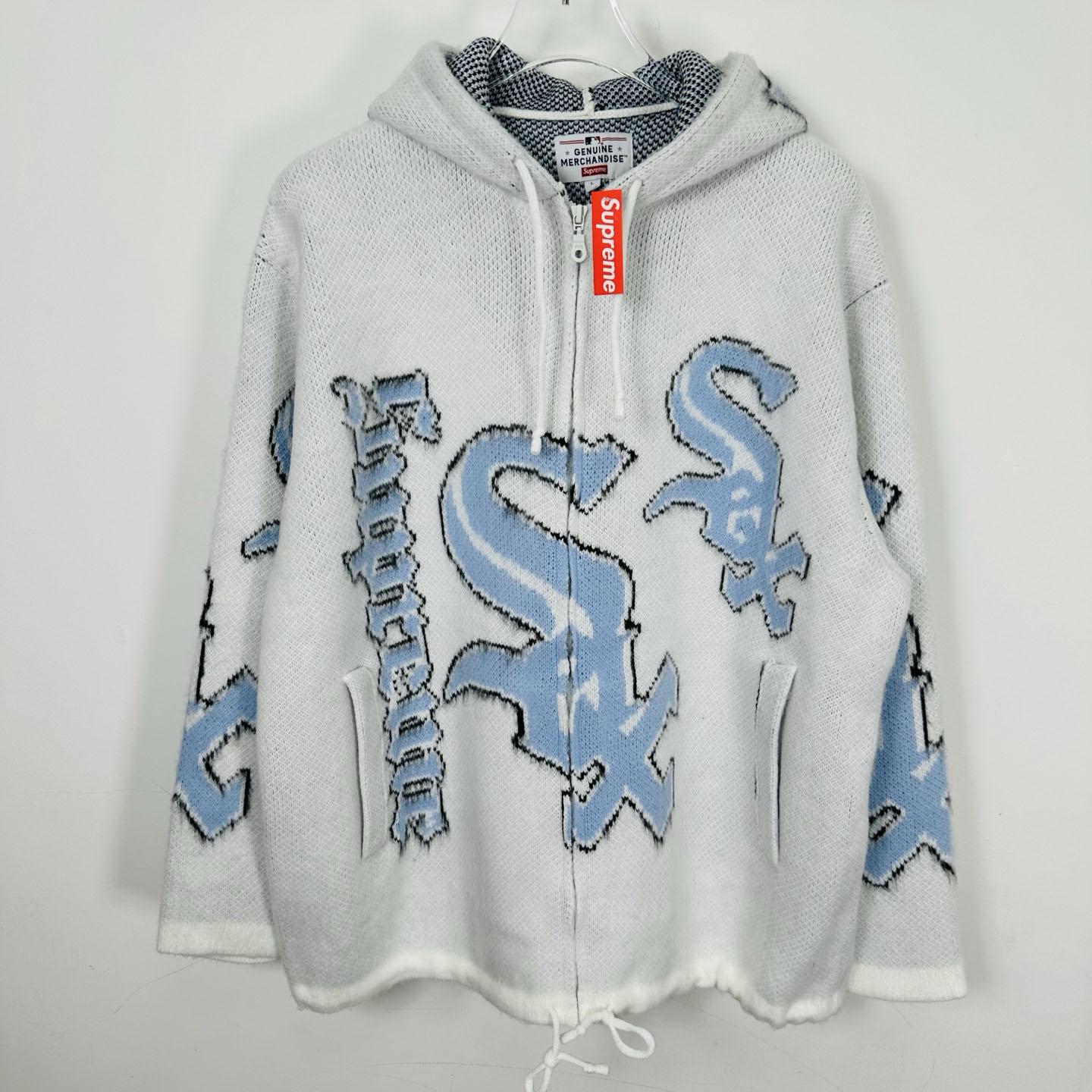 Supreme x Chicago White Sox Zip Up Hooded Sweater 'White' - DesignerGu