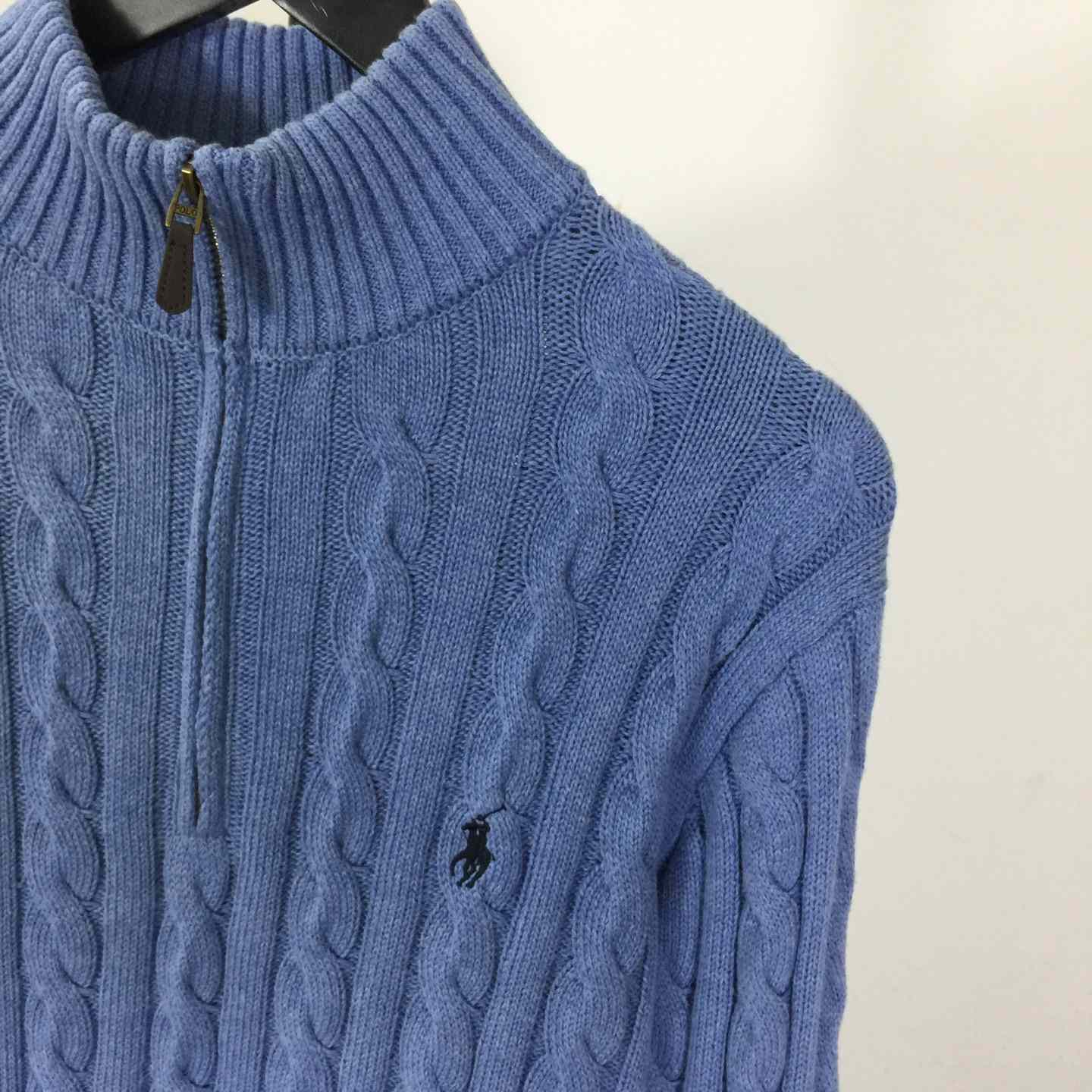 Polo Ralph Cable-Knit Cotton Quarter-Zip Jumper - DesignerGu