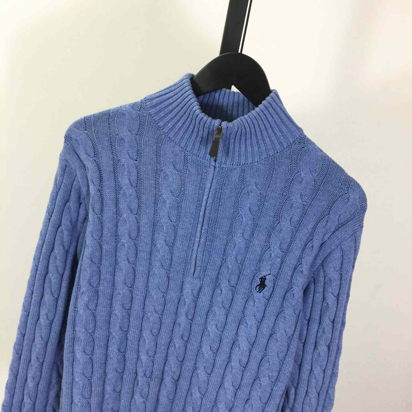 Polo Ralph Cable-Knit Cotton Quarter-Zip Jumper - DesignerGu