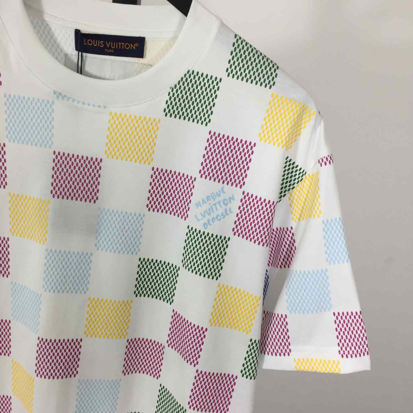 Louis Vuitton Damier Jacquard Short-sleeved Crewneck T-shirt - DesignerGu