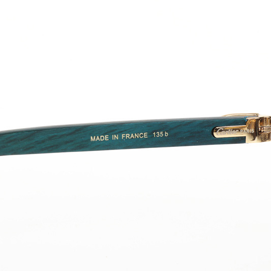 Cartier CT 4189706 Green Wood Sunglasses In Gold Gradient Grey - DesignerGu