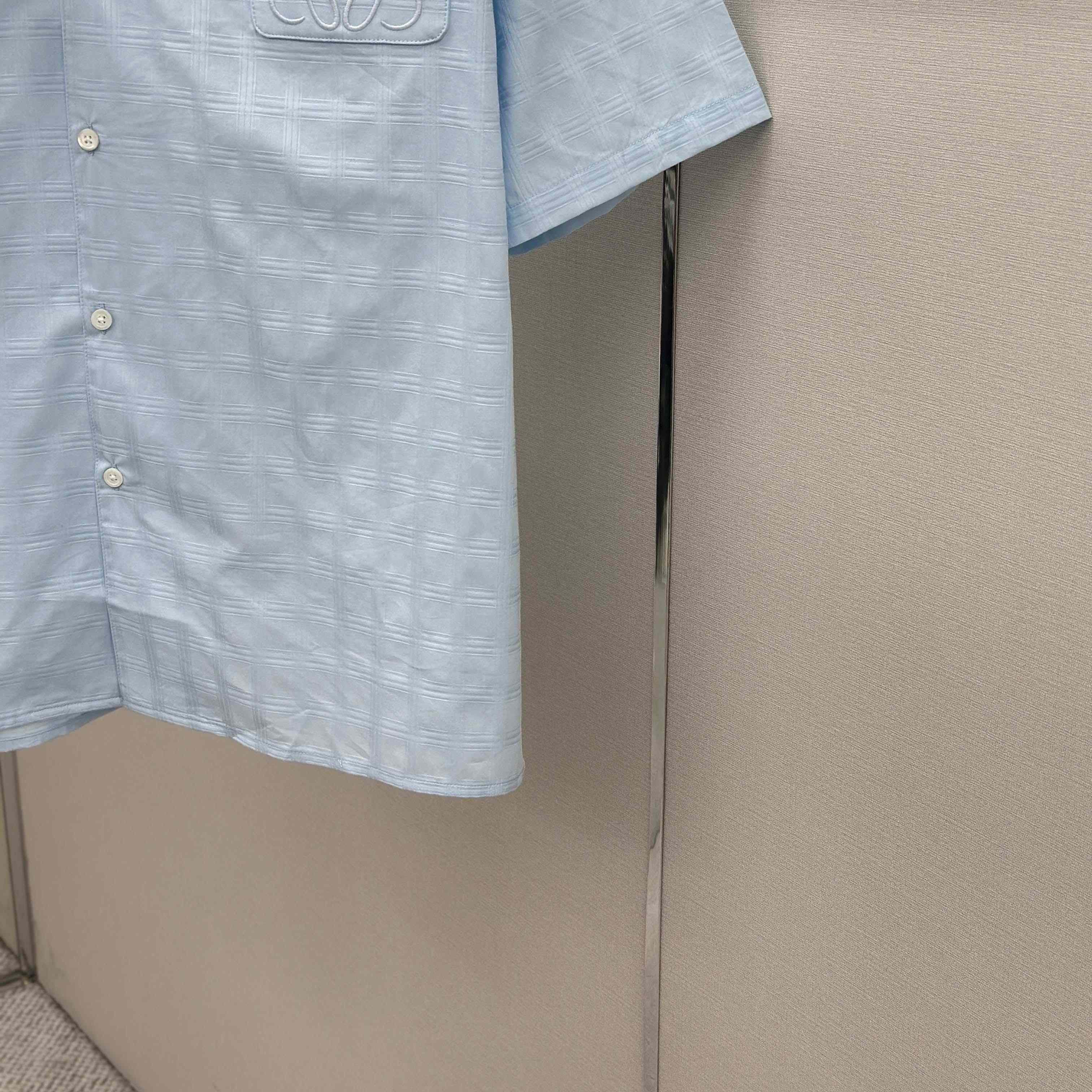 Loewe Short Sleeve Shirt in Cotton Blue - DesignerGu