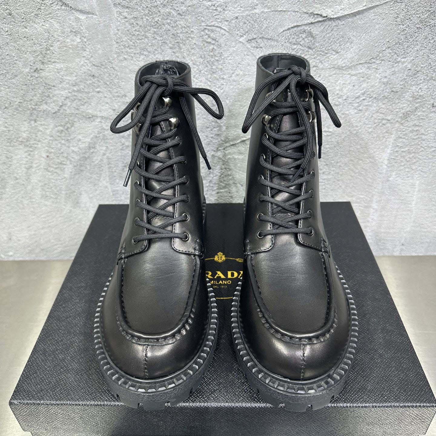 Prada Lace-up Lug-sole Boots - DesignerGu