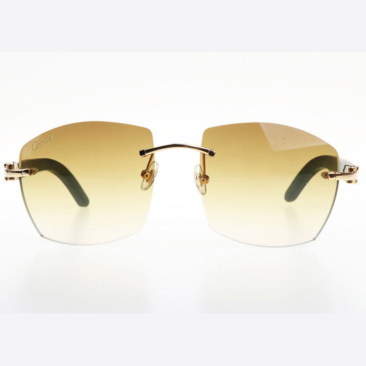 Cartier CT 4189706 Green Wood Sunglasses In Gold Gradient Brown - DesignerGu