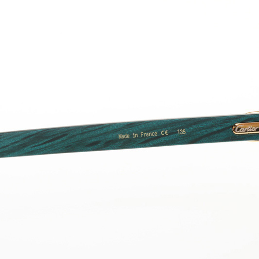 Cartier CT 4189706 Green Wood Sunglasses In Gold Gradient Brown - DesignerGu