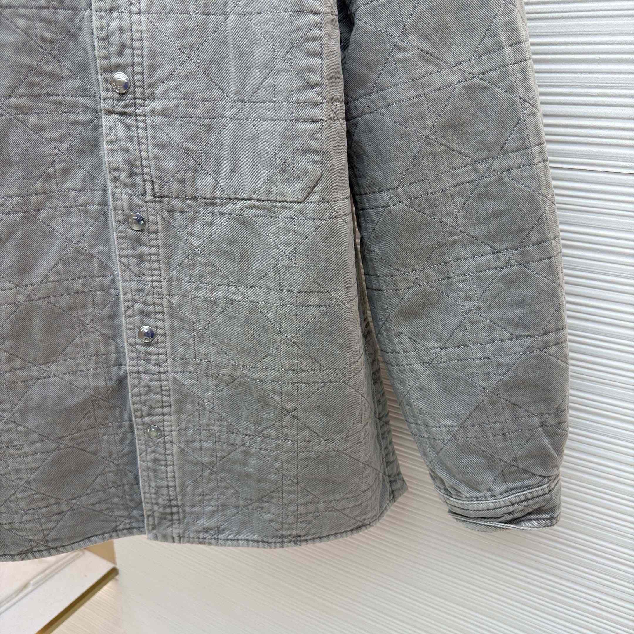 Dior Cannage Overshirt Gray Cotton Twill - DesignerGu