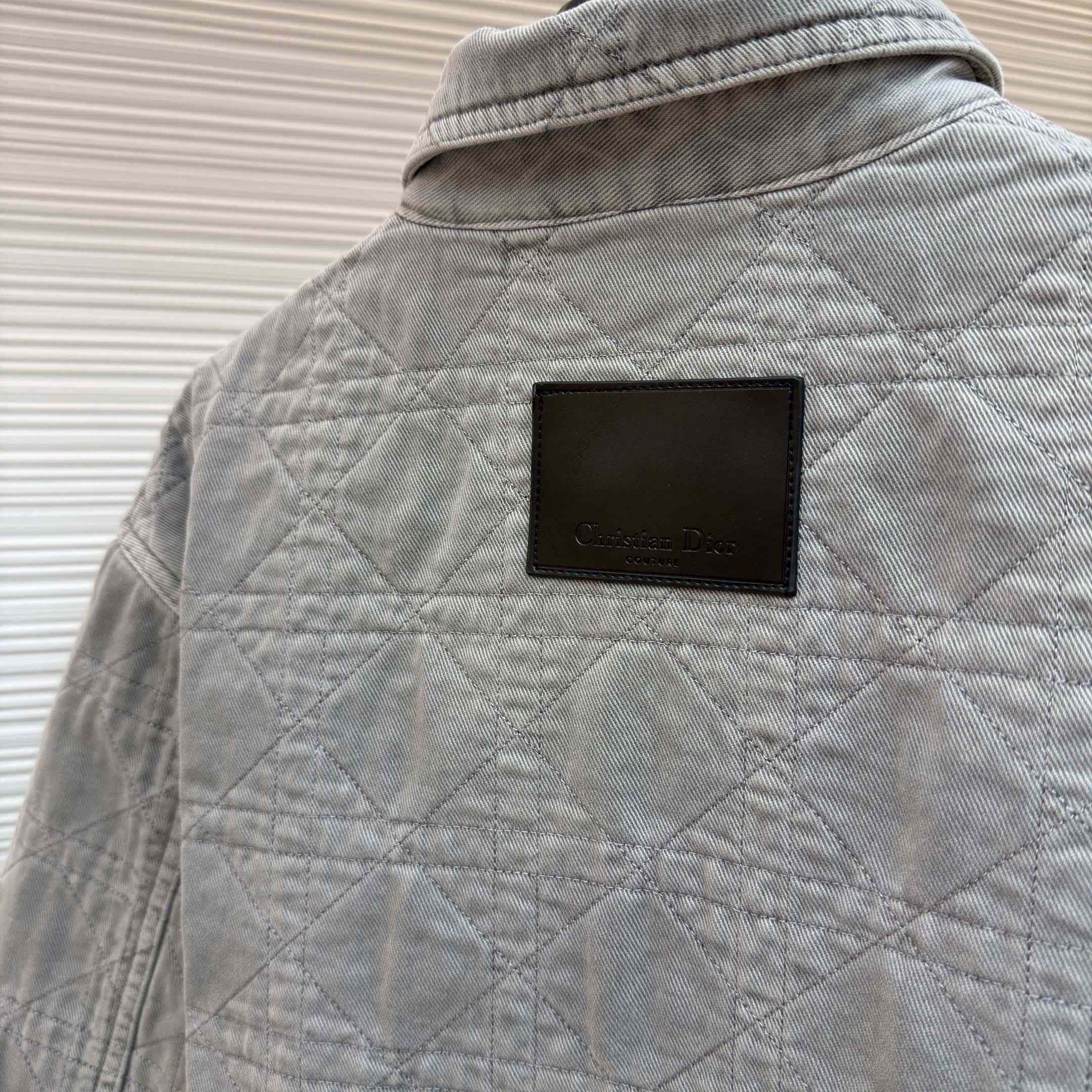 Dior Cannage Overshirt Gray Cotton Twill - DesignerGu