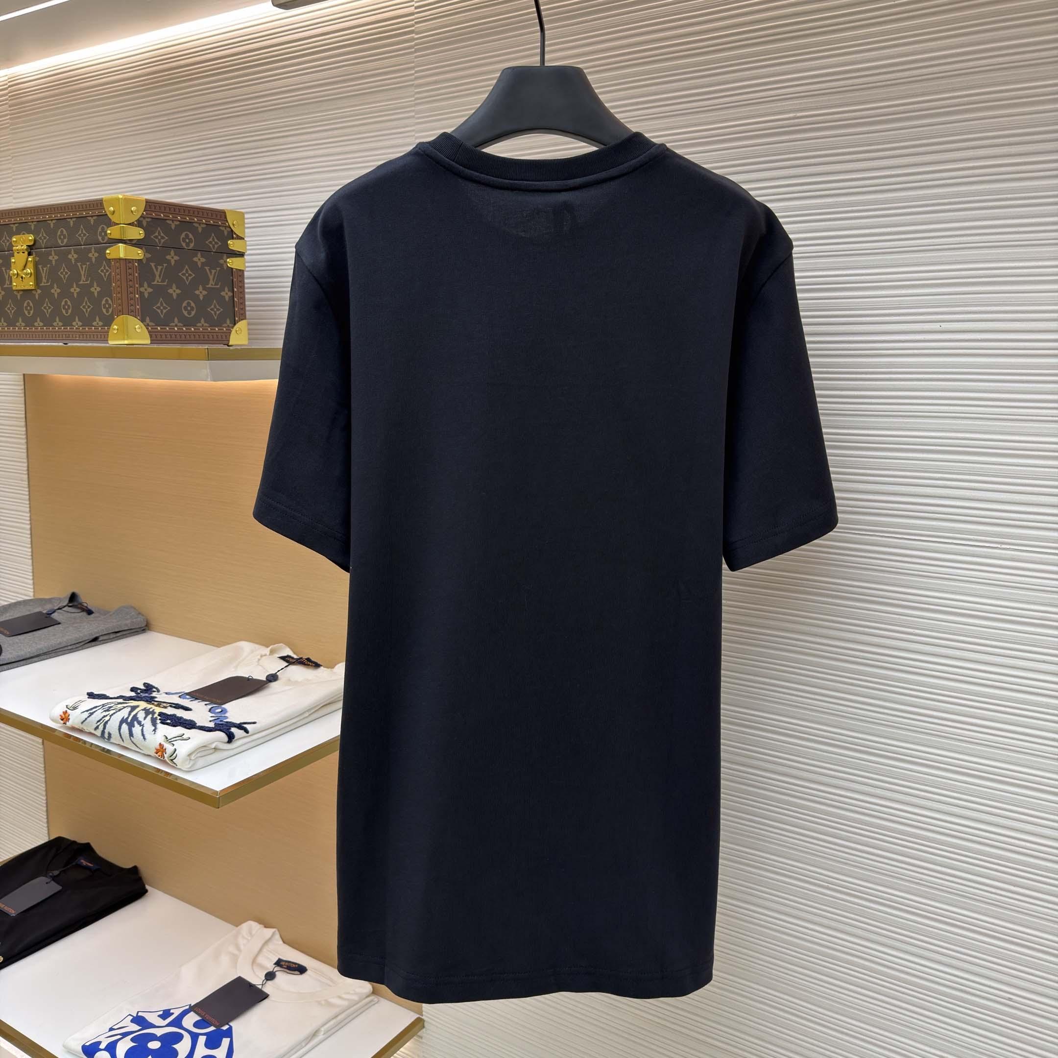 Moncler Embroidered Tricolor Logo Cotton T-Shirt - DesignerGu