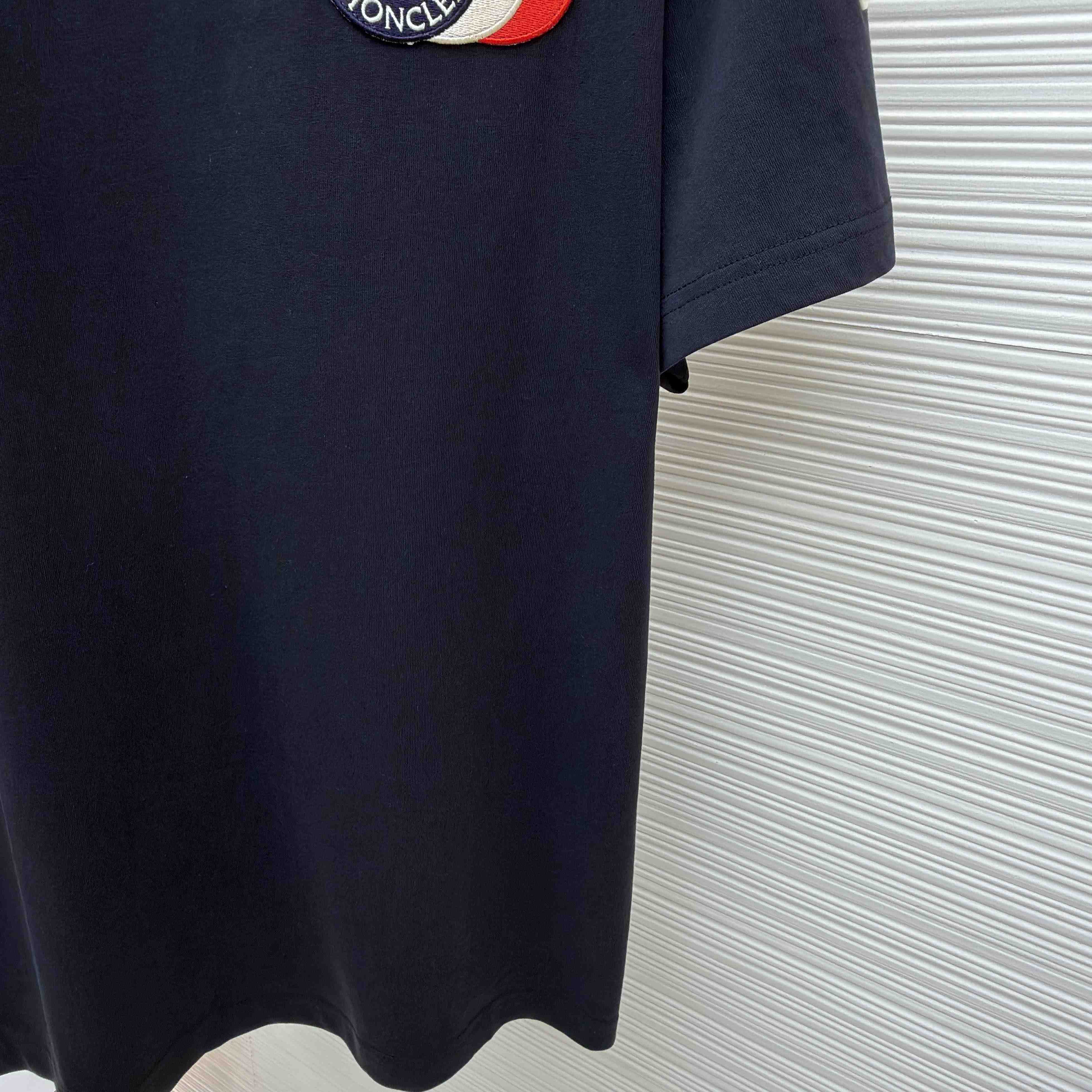 Moncler Embroidered Tricolor Logo Cotton T-Shirt - DesignerGu