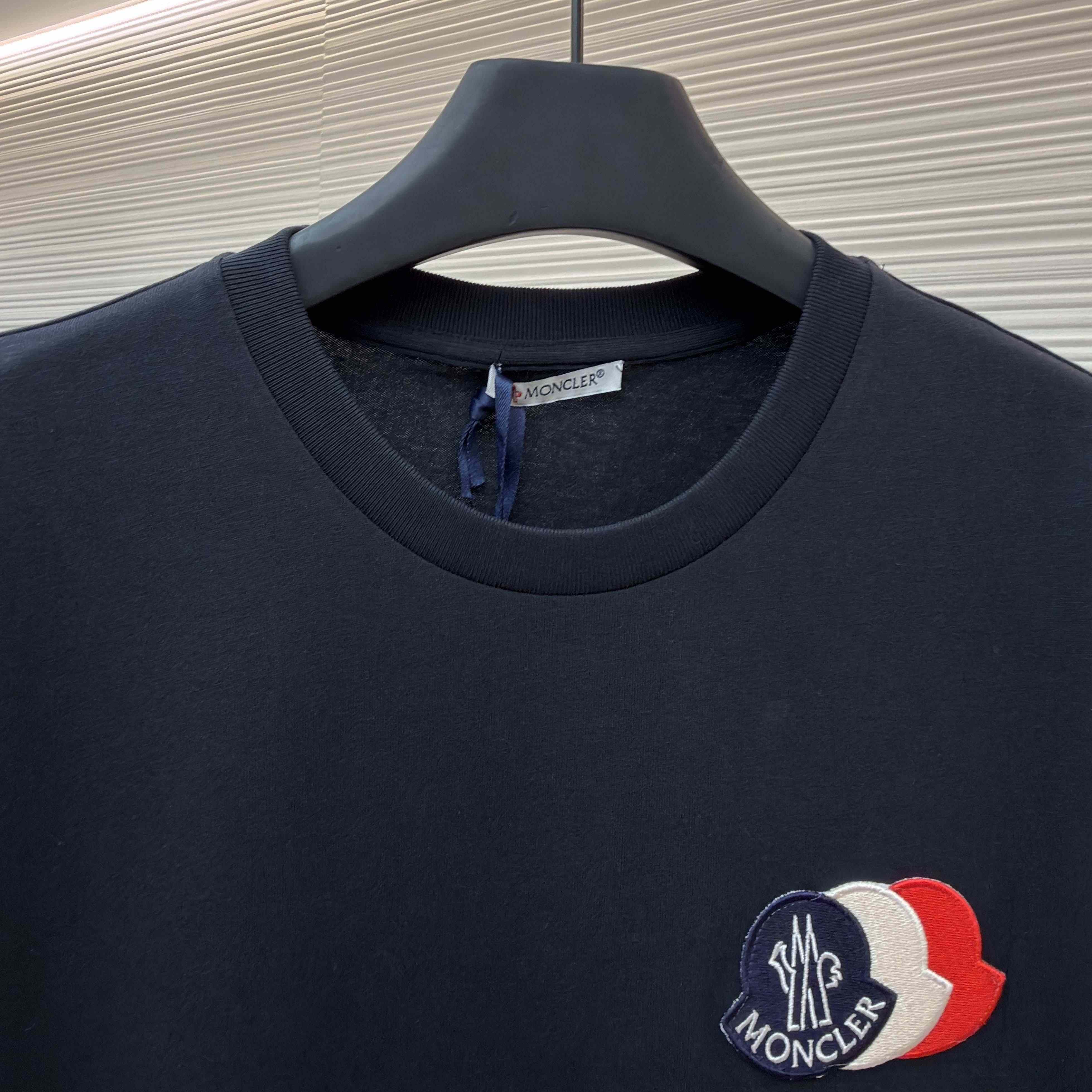 Moncler Embroidered Tricolor Logo Cotton T-Shirt - DesignerGu