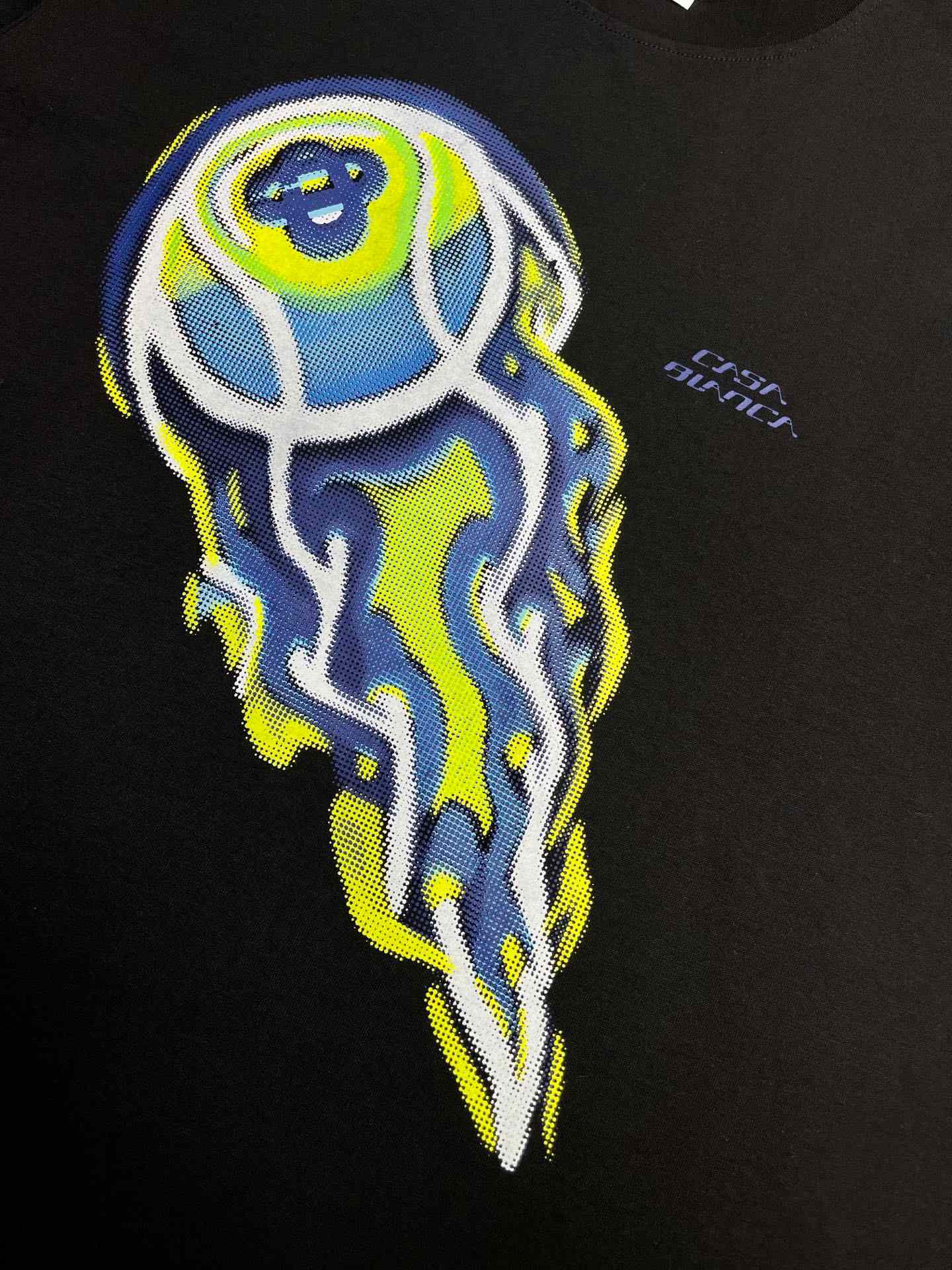 Casablanca FLAMING TENNIS BALL OVERSIZED SHORT SLEEVE T‑SHIRT C1116 - DesignerGu