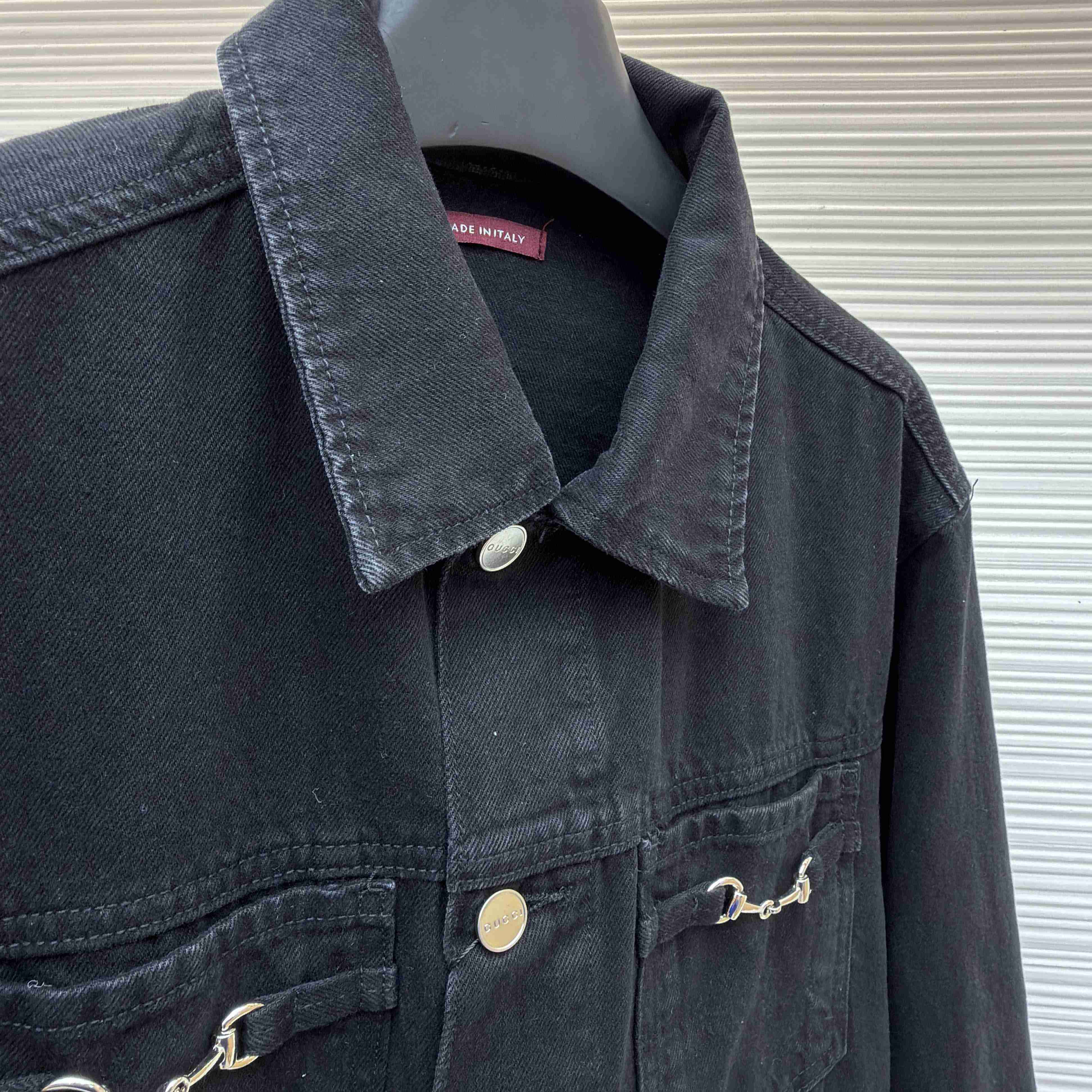 Gucci Cotton Denim Jacket With Horsebit - DesignerGu
