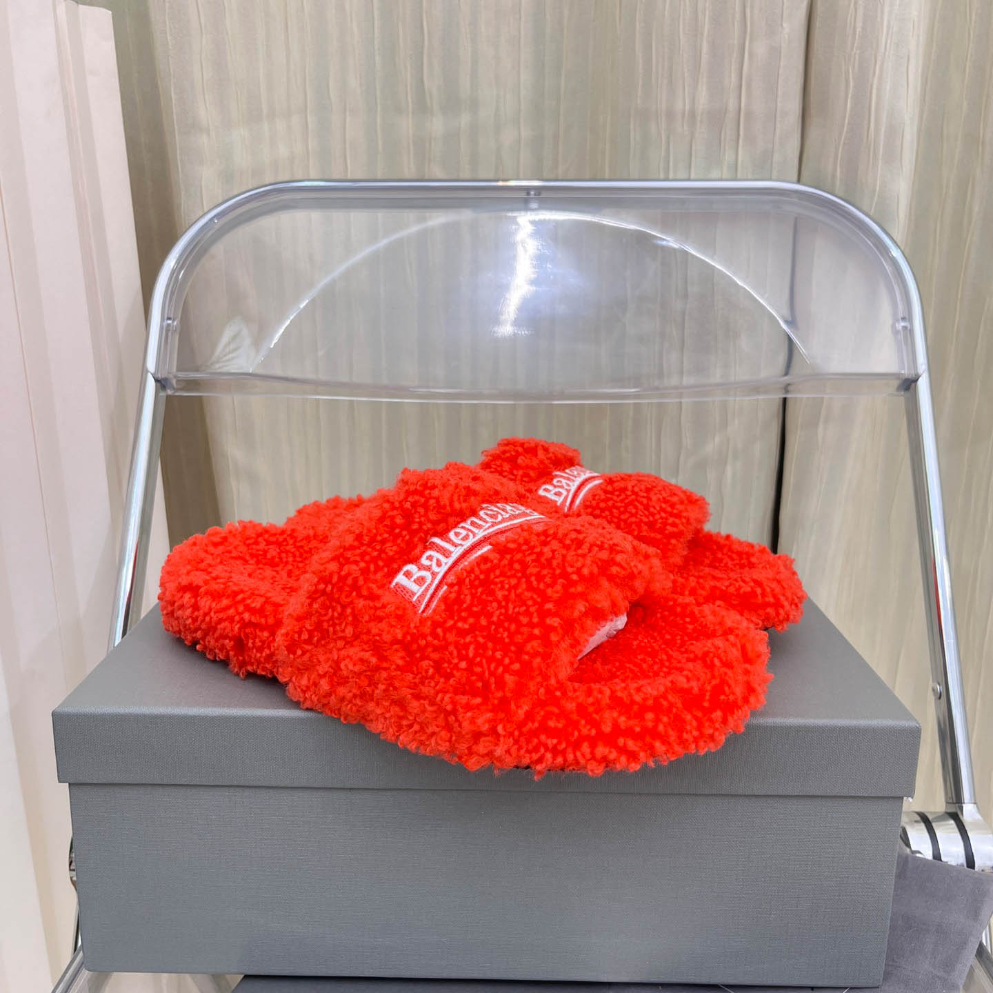 Balenciaga Furry Slide Sandals - DesignerGu