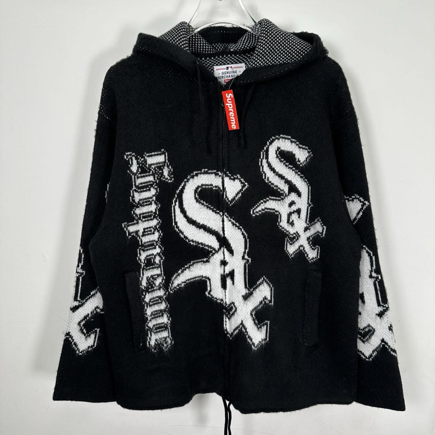  Supreme x Chicago White Sox Zip Up Hooded Sweater 'Black' - DesignerGu