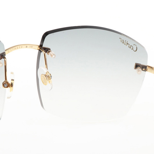 Cartier CT 4189706 Black Buffalo Sunglasses In Gold Gradient Grey - DesignerGu