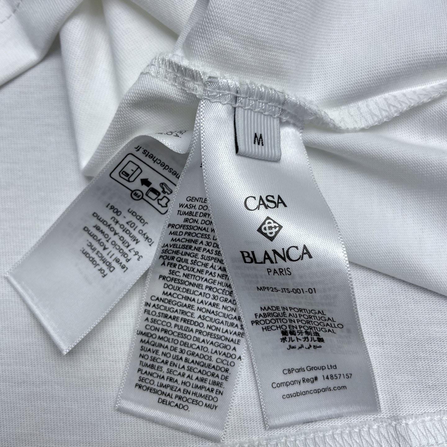 Casablanca White  Airbrush Mushroom Logo Short Sleeve T‑shirt C1126 - DesignerGu