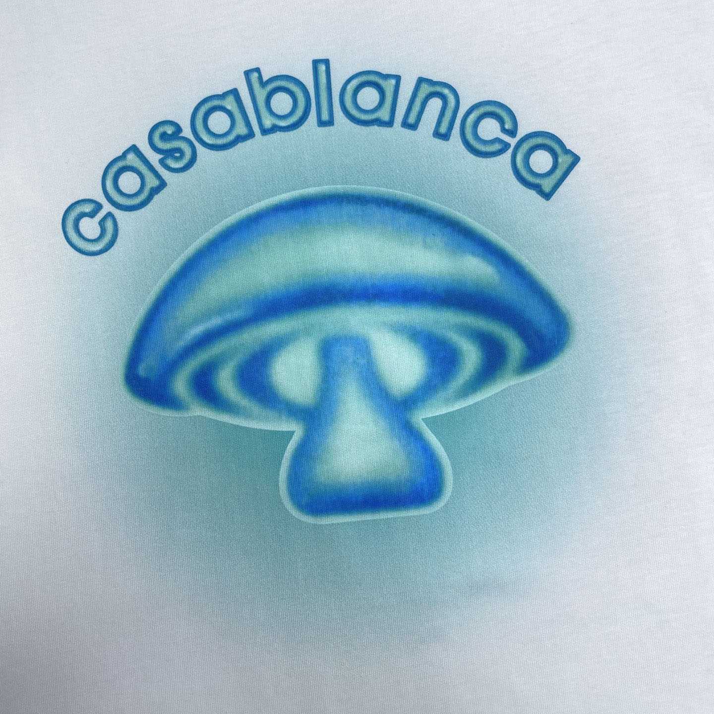 Casablanca White  Airbrush Mushroom Logo Short Sleeve T‑shirt C1126 - DesignerGu