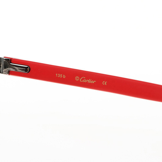 Cartier CT 4189706 Red Wood Sunglasses In Silver Gradient Grey - DesignerGu