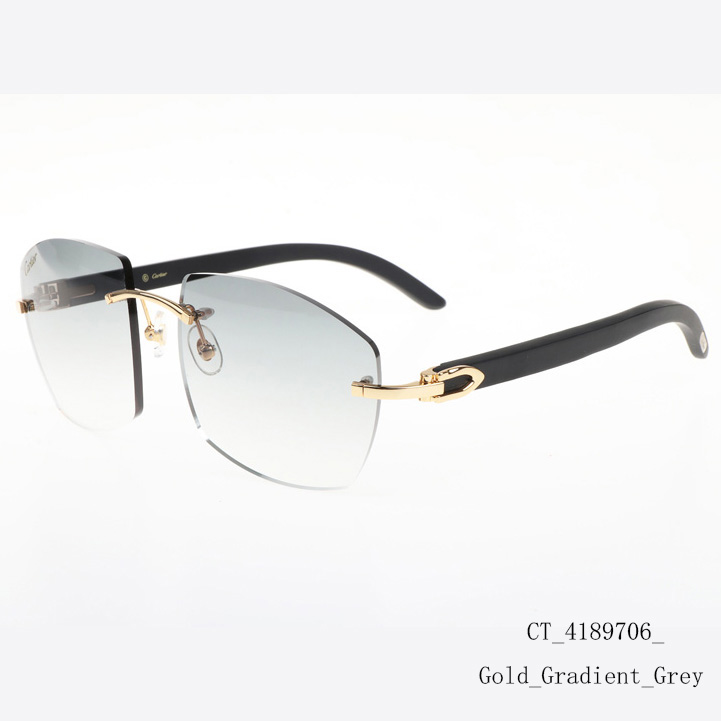 Cartier CT 4189706 Black Wood Sunglasses In Gold Gradient Grey - DesignerGu