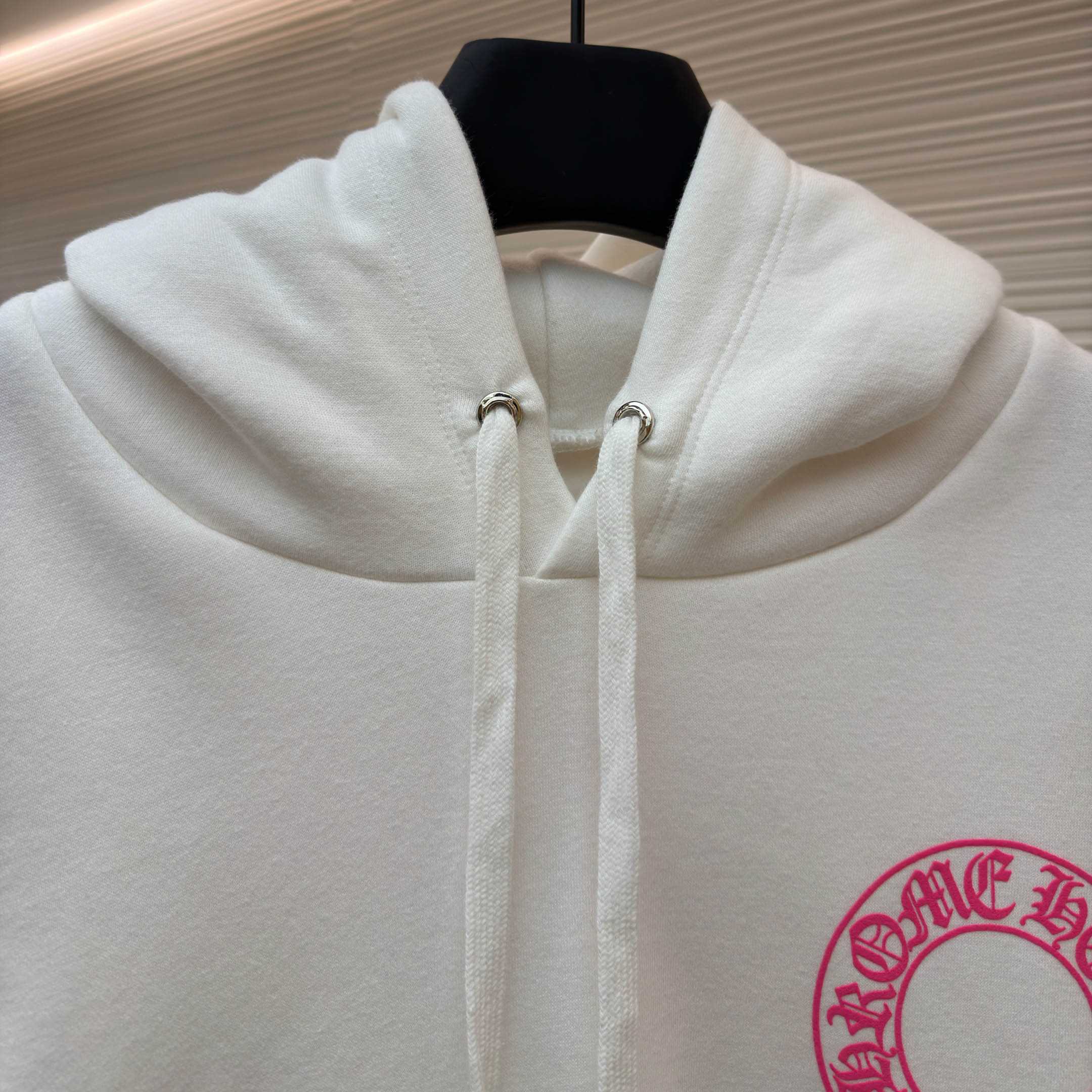 Chrome Hearts Pink Horseshoe Floral Sleeve Pullover Hoodie - DesignerGu