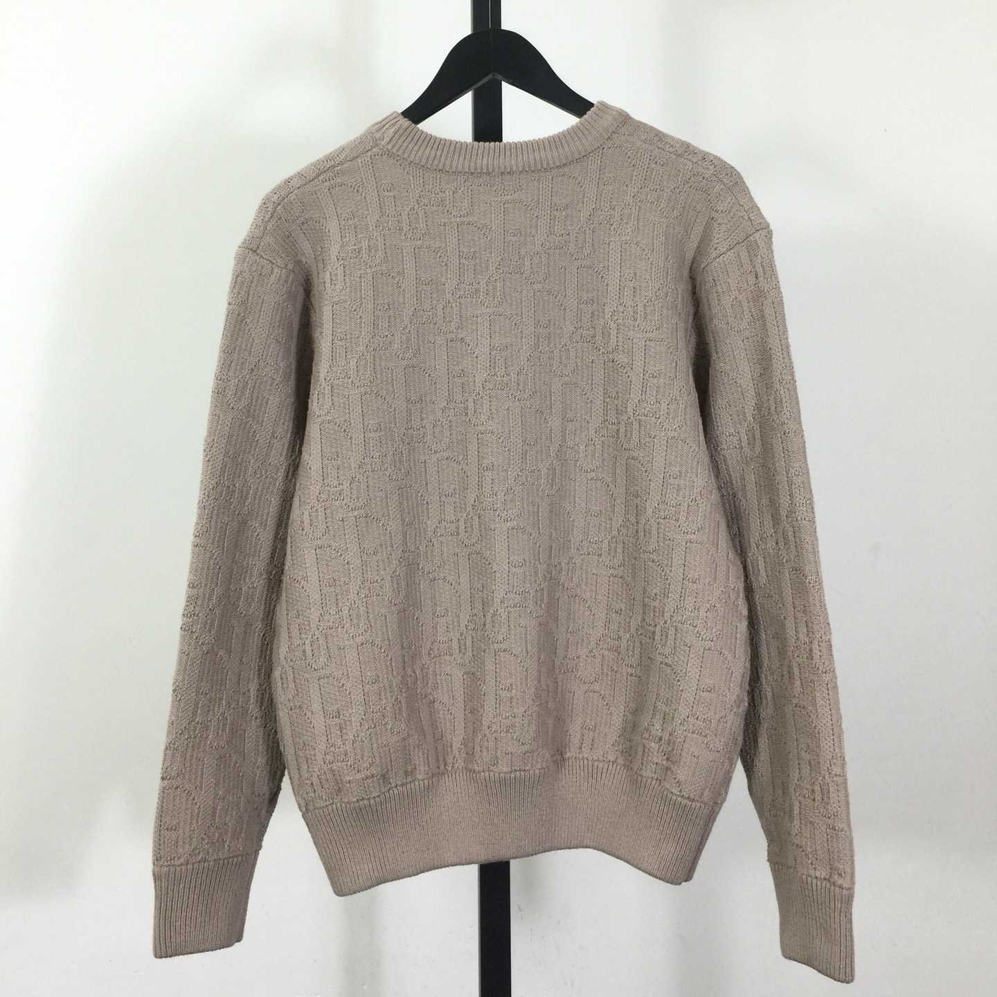 Dior Oblique Sweater Beige Cotton-Blend Jacquard - DesignerGu