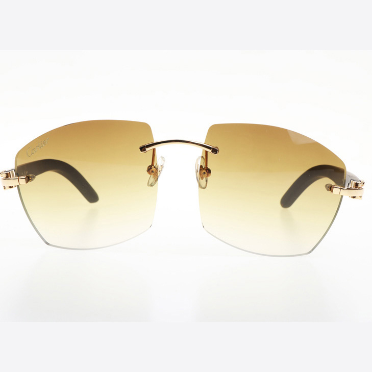 Cartier CT 4189706 Black Wood Sunglasses In Gold Gradient Brown - DesignerGu