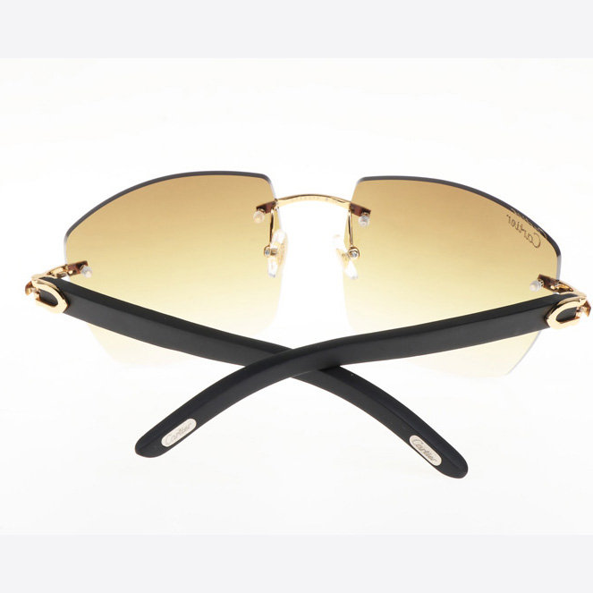 Cartier CT 4189706 Black Wood Sunglasses In Gold Gradient Brown - DesignerGu