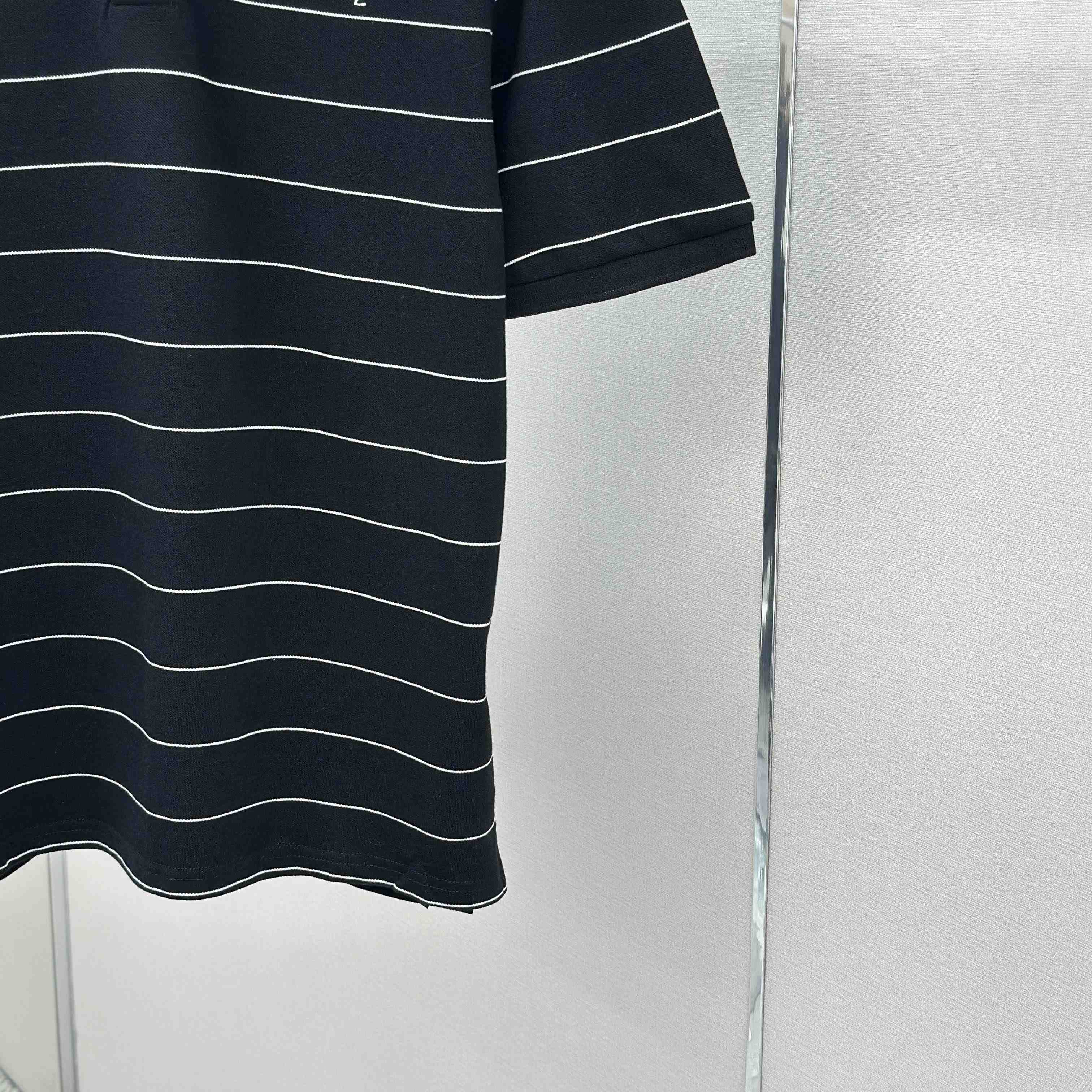 Saint Laurent Cassandre Polo Shirt in Striped Piqué - DesignerGu