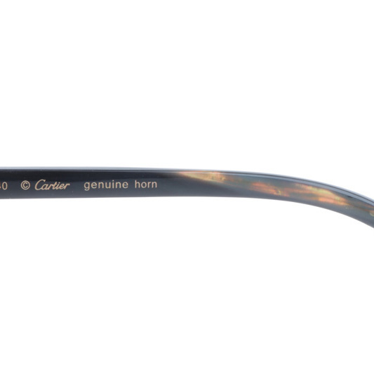 Cartier CT 4189706 Shell Mix Black Buffalo Sunglasses In Gold Gradient Grey - DesignerGu