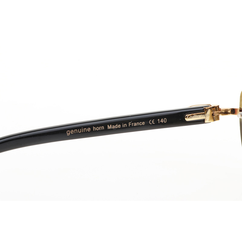 Cartier CT 4189706 White Mix Black Buffalo Sunglasses In Gold Gradient Brown - DesignerGu